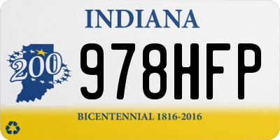 IN license plate 978HFP