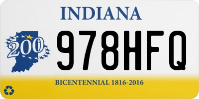 IN license plate 978HFQ