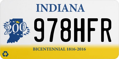 IN license plate 978HFR