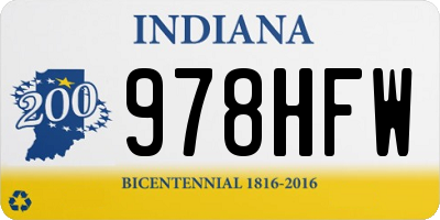 IN license plate 978HFW