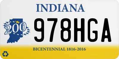 IN license plate 978HGA