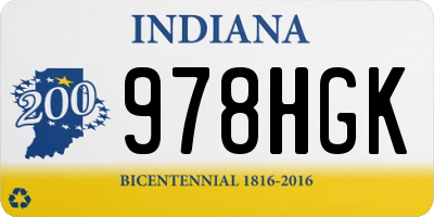 IN license plate 978HGK