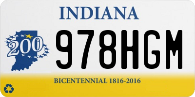 IN license plate 978HGM