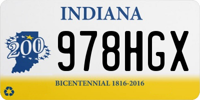 IN license plate 978HGX