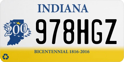 IN license plate 978HGZ