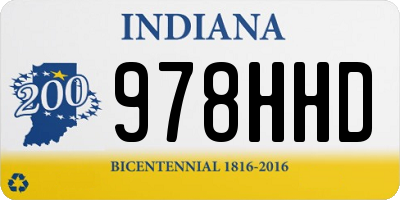 IN license plate 978HHD