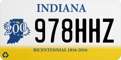 IN license plate 978HHZ
