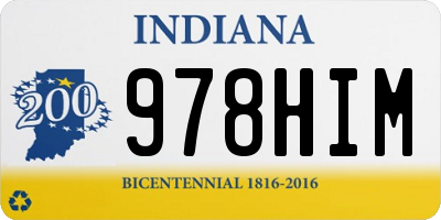 IN license plate 978HIM