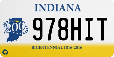 IN license plate 978HIT