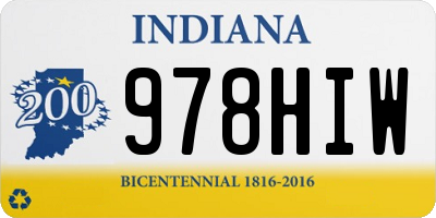 IN license plate 978HIW