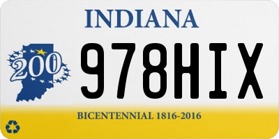 IN license plate 978HIX