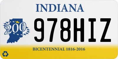 IN license plate 978HIZ