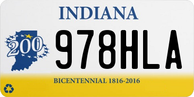 IN license plate 978HLA