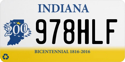 IN license plate 978HLF