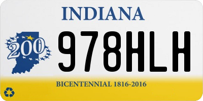 IN license plate 978HLH