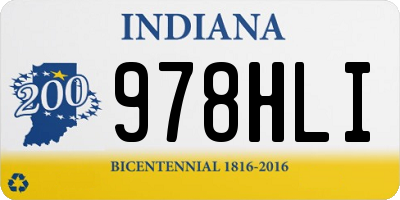 IN license plate 978HLI
