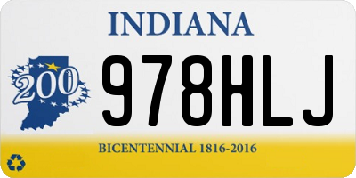 IN license plate 978HLJ