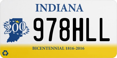 IN license plate 978HLL