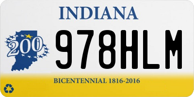 IN license plate 978HLM