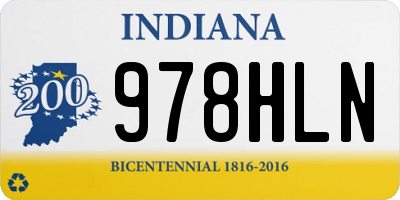 IN license plate 978HLN