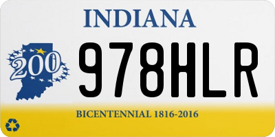 IN license plate 978HLR