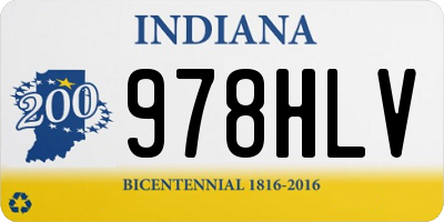 IN license plate 978HLV