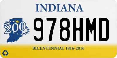 IN license plate 978HMD