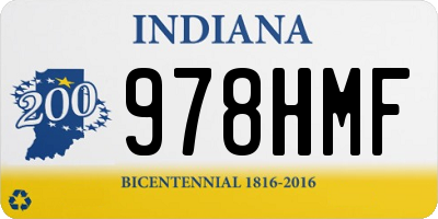 IN license plate 978HMF