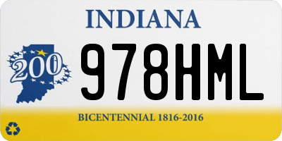 IN license plate 978HML
