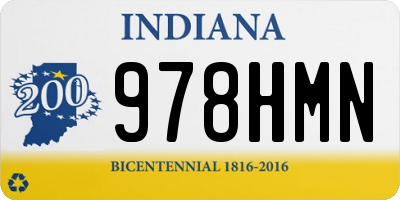 IN license plate 978HMN