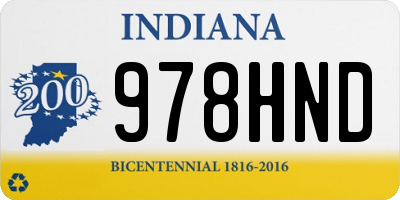 IN license plate 978HND