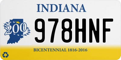 IN license plate 978HNF