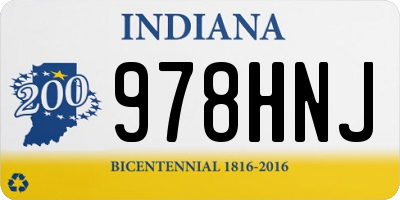 IN license plate 978HNJ