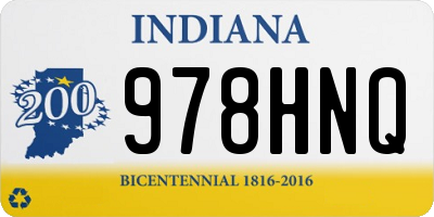 IN license plate 978HNQ