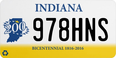 IN license plate 978HNS