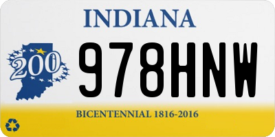 IN license plate 978HNW
