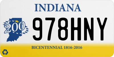 IN license plate 978HNY