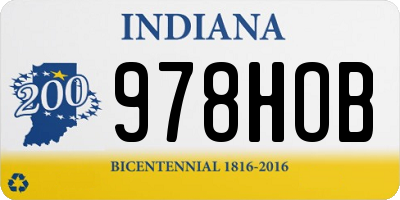 IN license plate 978HOB