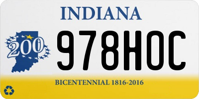 IN license plate 978HOC