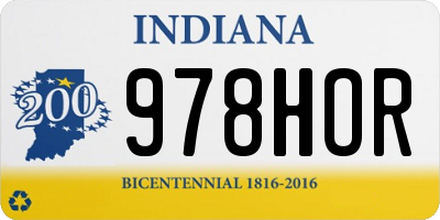 IN license plate 978HOR
