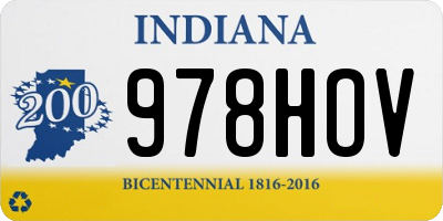 IN license plate 978HOV