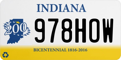 IN license plate 978HOW