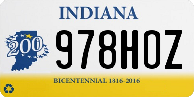 IN license plate 978HOZ