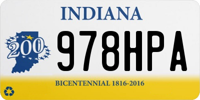 IN license plate 978HPA