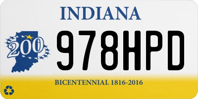 IN license plate 978HPD