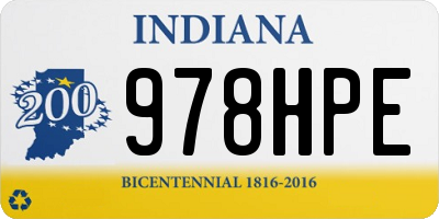 IN license plate 978HPE