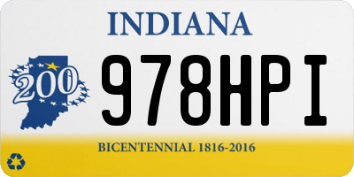 IN license plate 978HPI