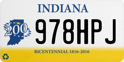 IN license plate 978HPJ
