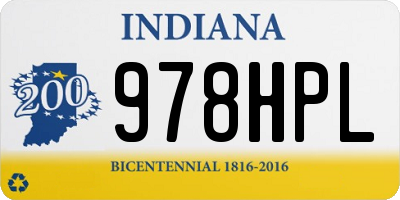 IN license plate 978HPL