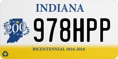 IN license plate 978HPP